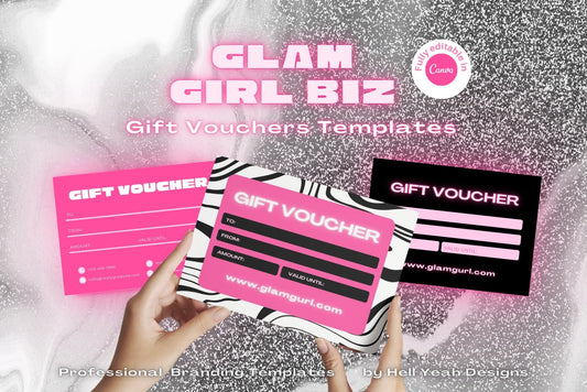 Glam Girl Biz Gift Vouchers Template