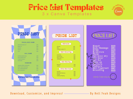 Funky Price List Template