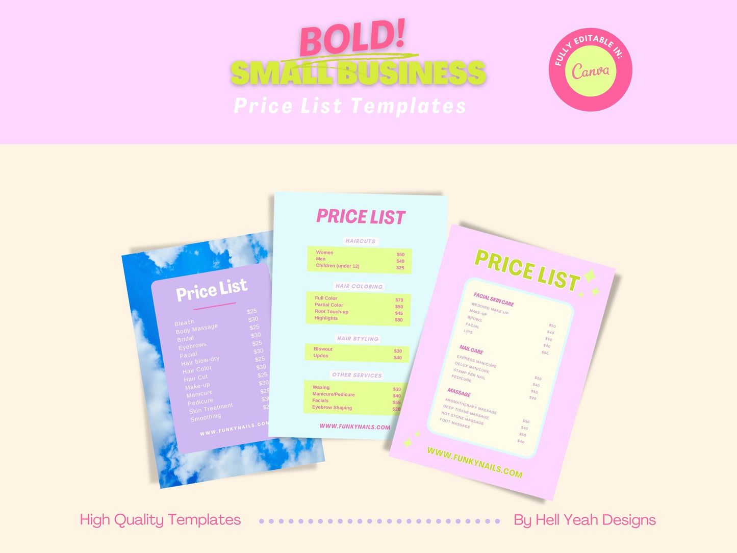 Bold Price List Templates