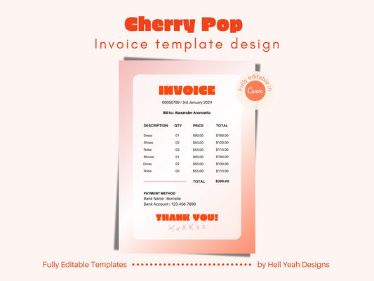 Cherry Pop Invoice Templates