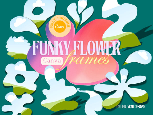 Funky Flowers Canva Frames Bundle