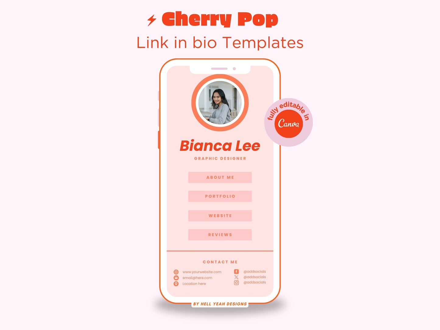 Cherry Pop Link in bio Templates