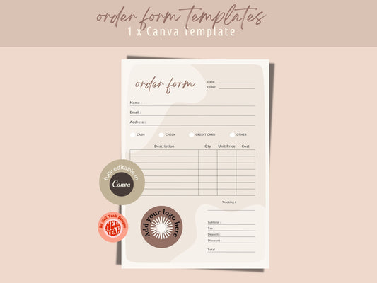 Modern Organic Invoice/order forms