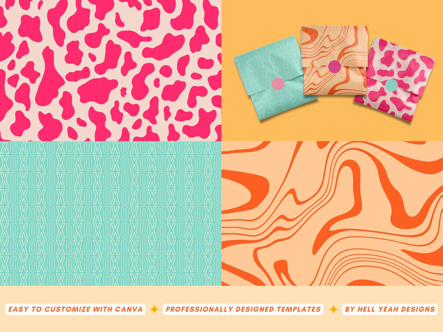 Bold Retro Wrapping Paper Templates