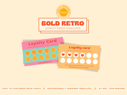 Bold Retro Loyalty Card Templates