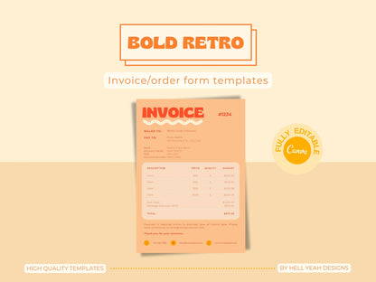 Bold Retro Invoice/order forms