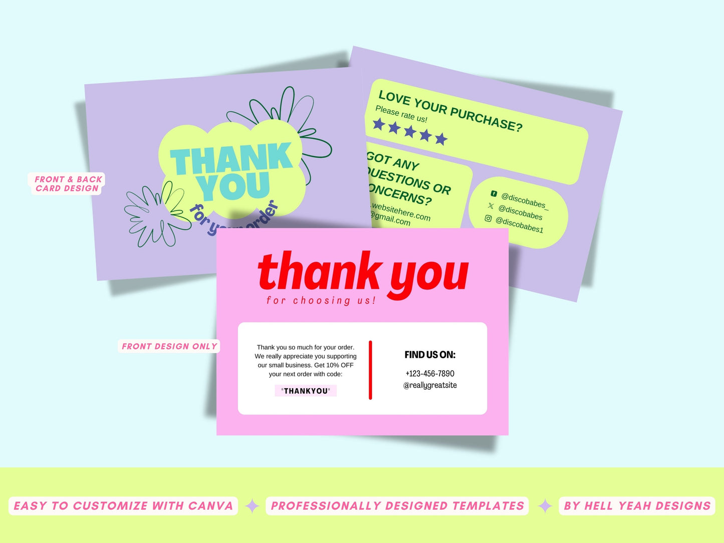 Bold Thank You Cards Template