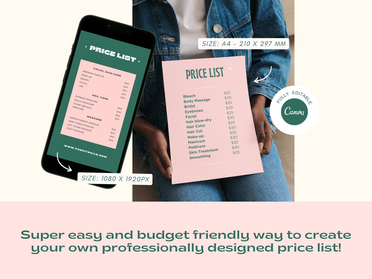 Modern Luxe Price Lists Templates