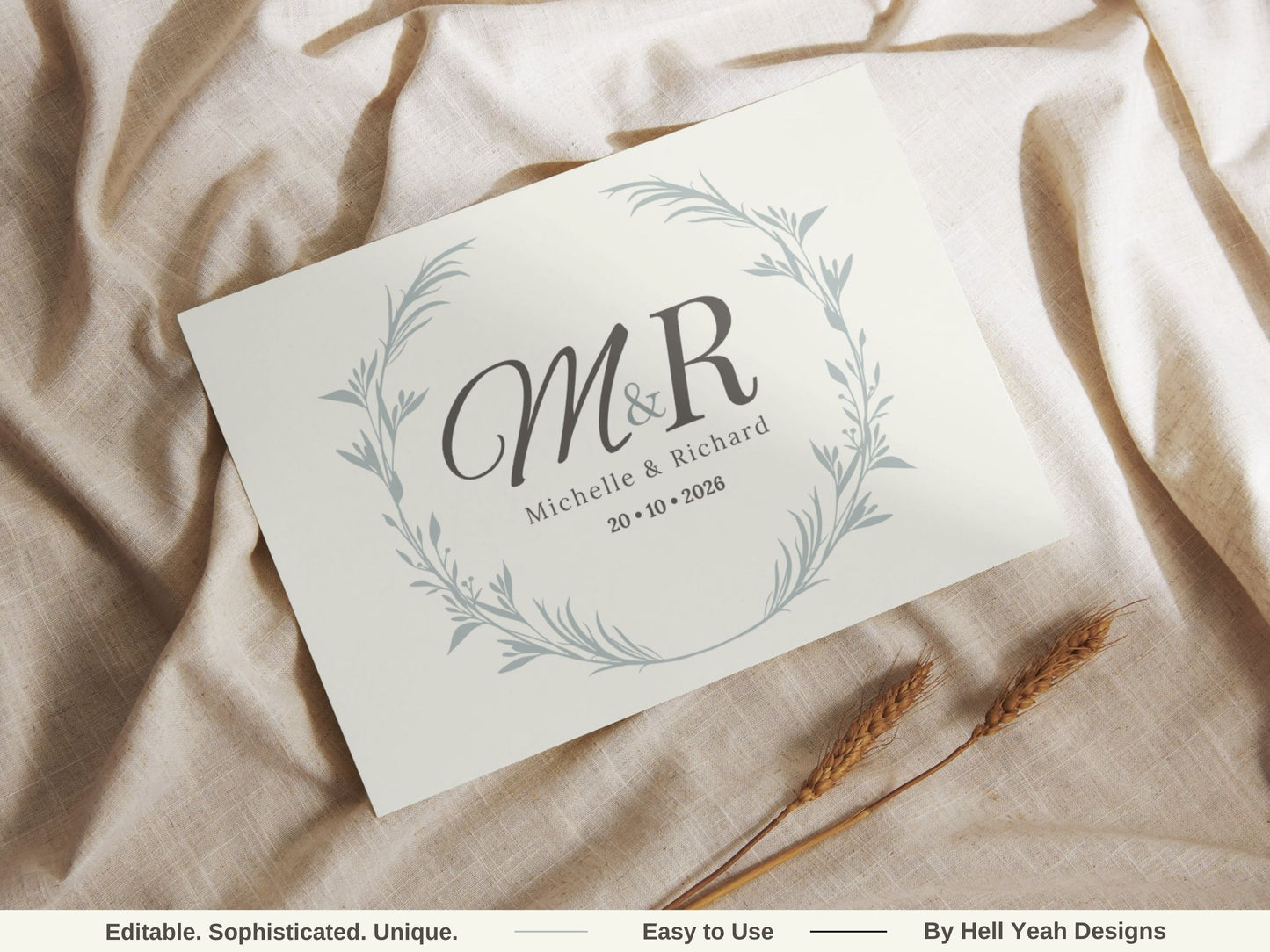 Elegant Monogram Wreath Logo Template