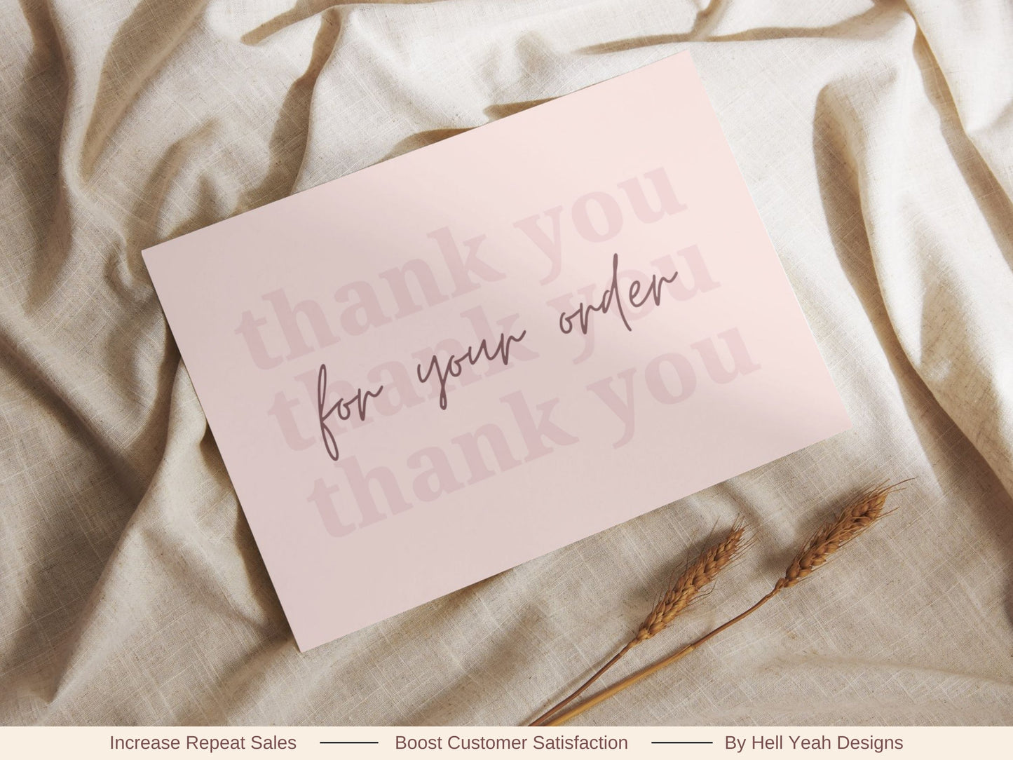 Soft Pink Thank You Card Template