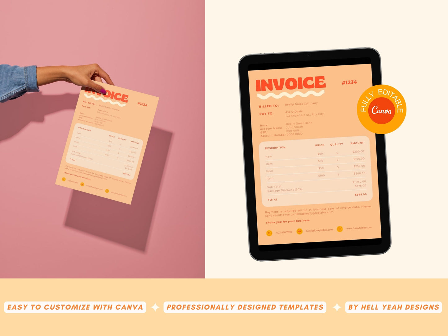 Bold Retro Invoice/order forms