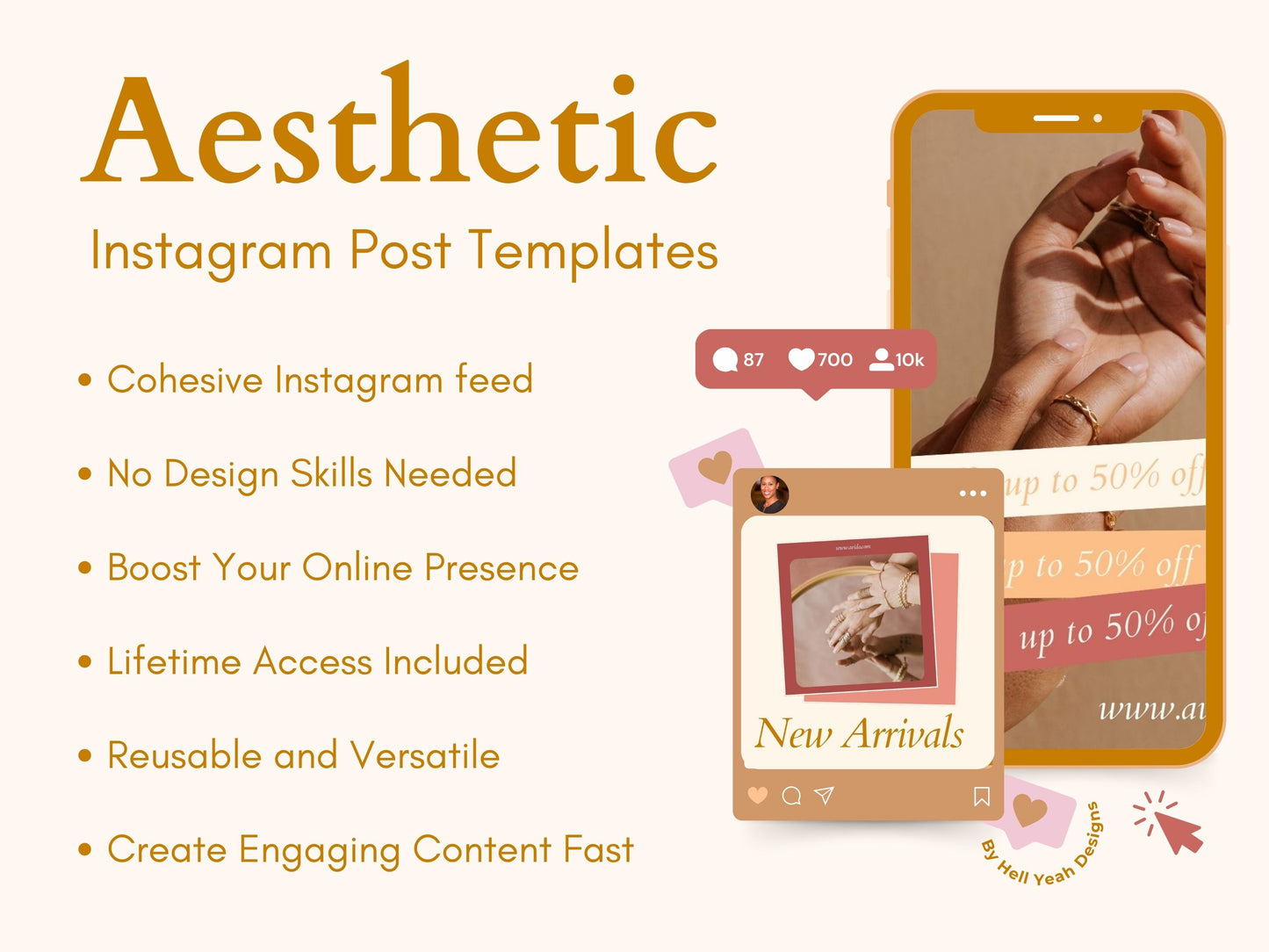 80 Amber Elegance Instagram Post Templates