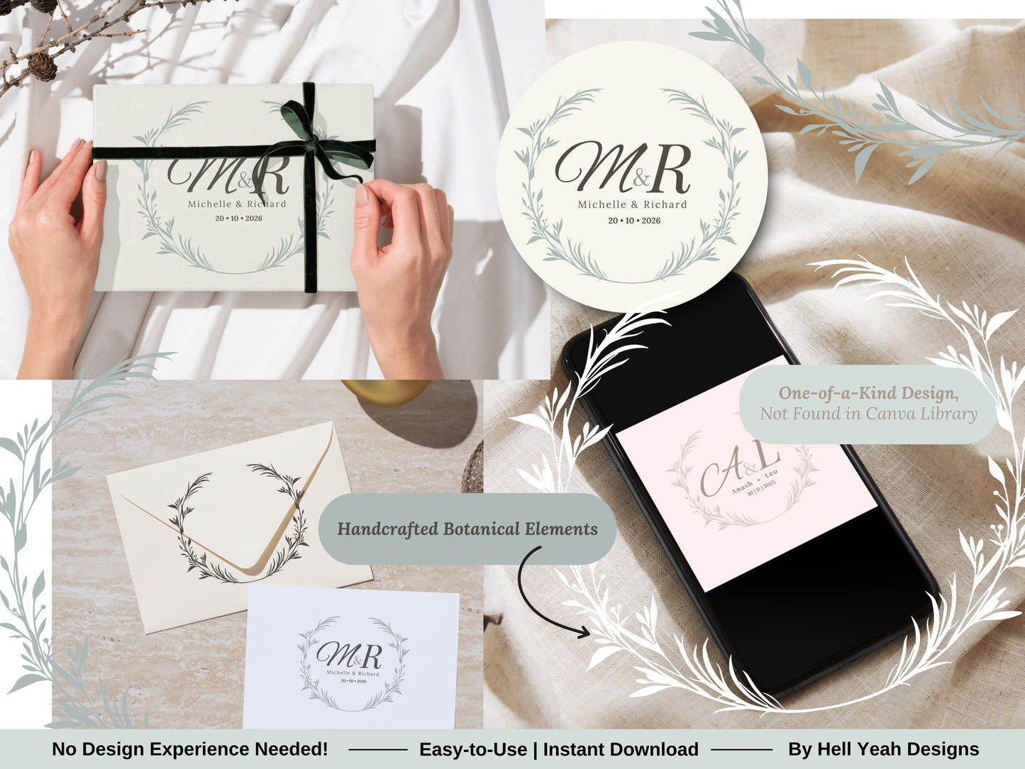 Elegant Monogram Wreath Logo Template