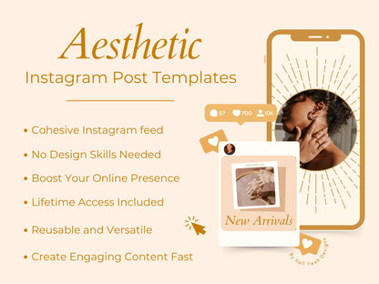 80 Ethereal Gold Instagram Post Templates