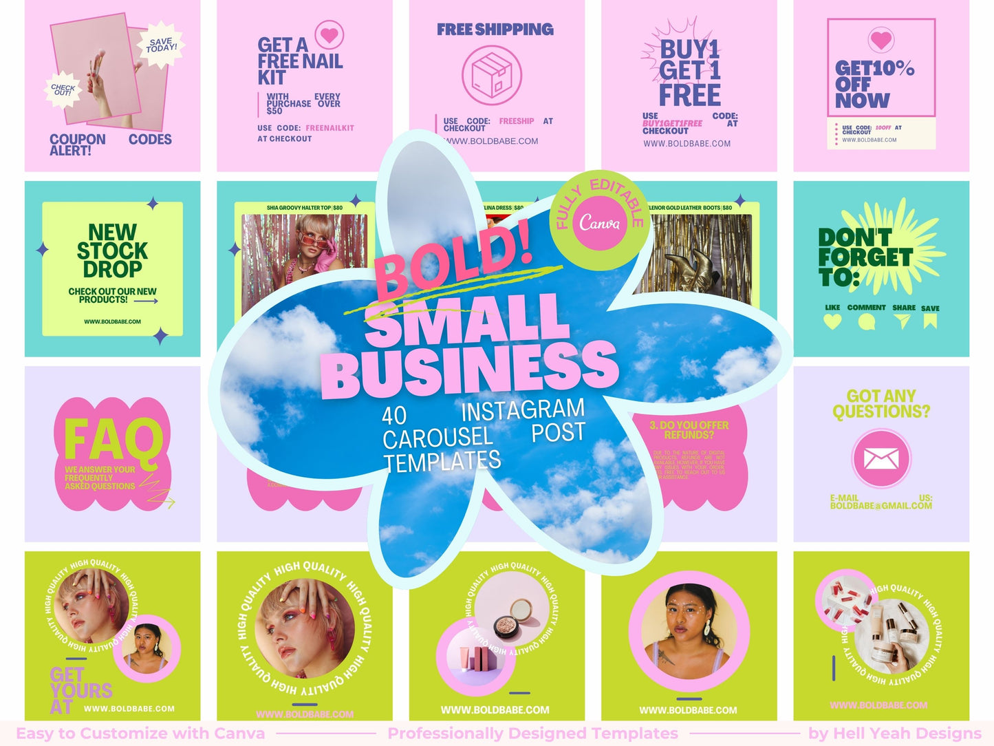 BOLD Small Business Instagram Bundle Templates