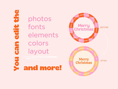 Christmas Retro Sticker Templates