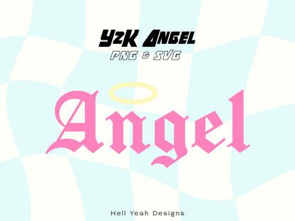 Y2K Angel Typography SVG