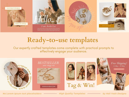 80 Amber Elegance Instagram Post Templates