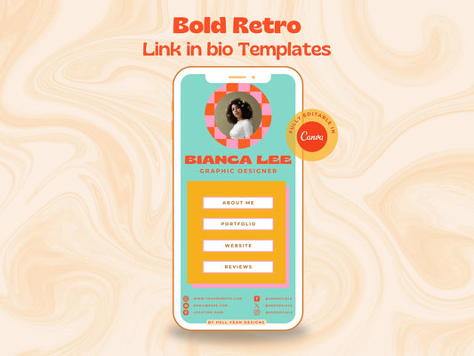 Bold Retro Link in bio Templates