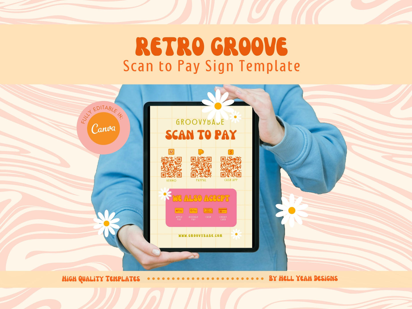 Retro Groove Business Pay Sign