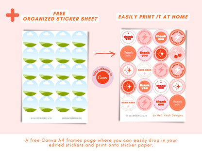 Cherry Pop Round Sticker Templates